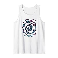 Cool Abstract Groovy Blue and Black Retro Liquid Swirl Tank Top