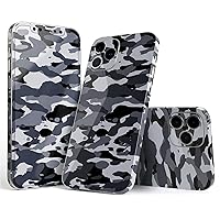 Full Body Skin Decal Wrap Kit Compatible with iPhone 13 Pro Max - Traditional Black & White Camo