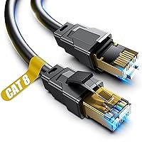 Cat 8 Ethernet Cable, 30ft Heavy Duty High Speed Internet Network Cable, Professional LAN Cable, 26AWG, 2000Mhz 40Gbps with Gold Plated RJ45 Connector, Shielded in Wall, Indoor&Outdoor