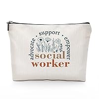 Inspirational Social Worker Cosmetic Bag Positive Social Worker Gifts Office Work Stuff Makeup Bag Travel Toiletry Bag Graduation Birthday Gifts for Women Friends Coworker Colleague