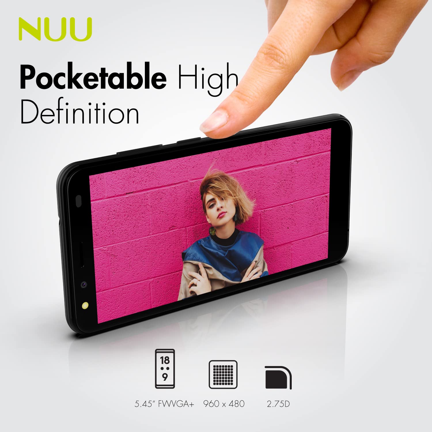 NUU A11L | Unlocked 4G LTE Smartphone|5.45'' HD Display | 16GB + 2GB RAM | 2500 mAh Battery | Android 11 Go Edition | Compatible with Verizon and T-Mobile