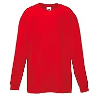 Fruit of the Loom Childrens/Kids Valueweight Long Sleeve T-Shirt (Pack of 2) (14-15) (Red)