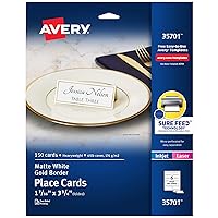 Avery Printable Place Cards with Sure Feed Technology, 1-7/16