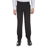 Calvin Klein Boys' Flat-Front Bi-Stretch Dress Pant, Straight Leg Fit, Belt Loops & Front Pockets