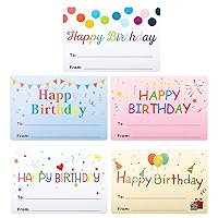 G2PLUS 100PCS Happy Birthday Stickers, 3''×2'' Birthday to from Tags, Happy Birthday Gift Tags Stickers, Self Adhesive Happy Birthday Stickers for Baby Shower, Birthday, Kids Party Favors