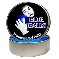 GearsOut Blue Balls Tension Relief Putty - Funny Stressy Putty for Men Humor, Fidget Toy, Blue, Metal Tin