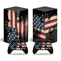 Full Body Vinyl Skin Decal Sticker Cover for Series X Console & Controllers - American Flag