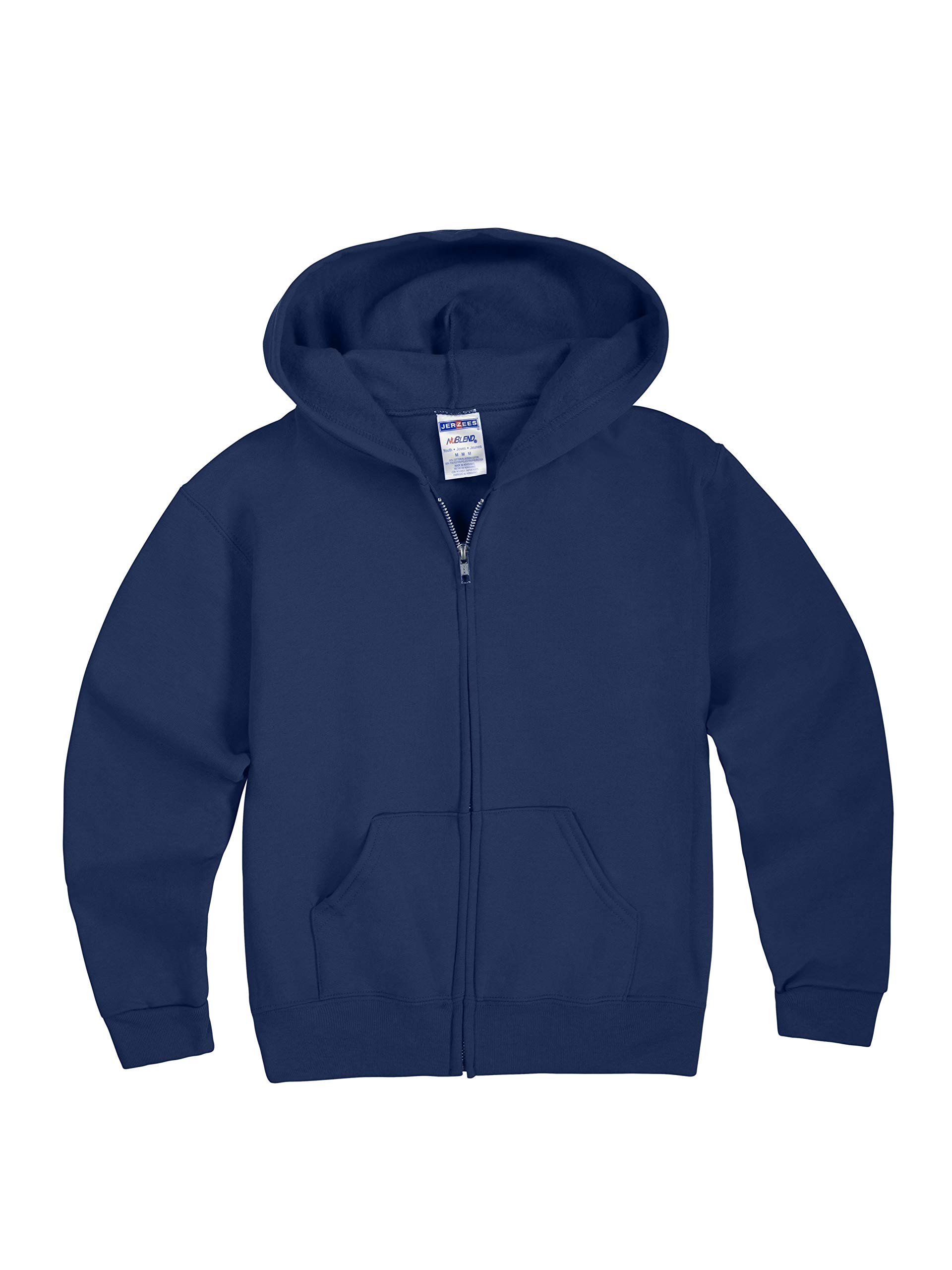 Jerzees boys Fleece Sweatshirts, Hoodies & Sweatpants Hooded Sweatshirt, Full Zip - Navy, Small US