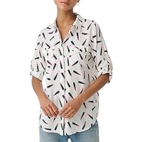 Karl Lagerfeld Paris Everyday Blouses – Soft Button-Down Long Sleeve Shirts for Women with Fashion Print