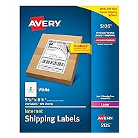 Avery Half Sheet Printable Shipping Labels, 5.5