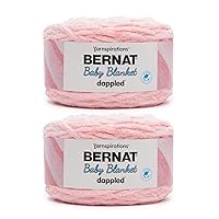 Bernat Baby Blanket Dappled Cake Ever After Pink Yarn - 2 Pack of 300g/10.5oz - Polyester - 6 Super Bulky - 220 Yards - Knitting, Crocheting & Crafts, Chunky Chenille Yarn