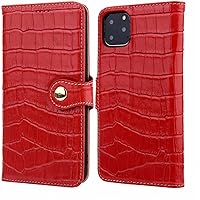 Wallet Case for iPhone 13/13 Pro/13 Pro Max, Pu Leather Folio Case Card Slots Magnetic Closure TPU Shockproof Kickstand Flip Cover Case (Color : Red, Size : 13 6.1