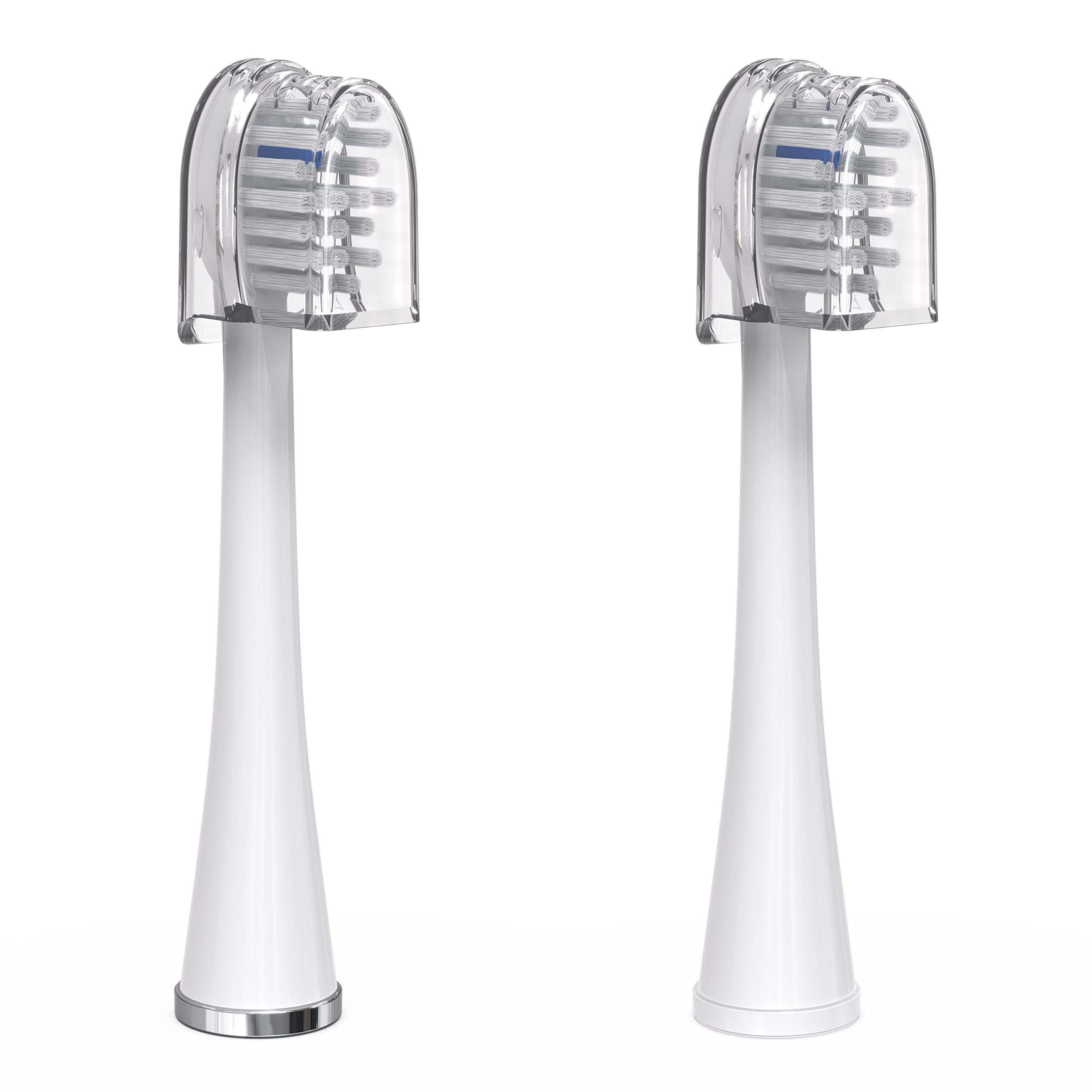 Waterpik Compact Replacement Brush Heads With Covers for Sonic-Fusion Flossing Toothbrush SFRB-2EW, 2 Count White