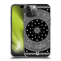 Head Case Designs Round Black Classic Paisley Bandana Soft Gel Case Compatible with Apple iPhone 14 Pro Max