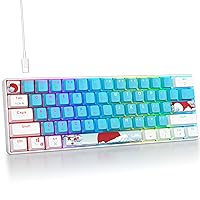 Fogruaden 60% Mechanical Keyboard, 61 Keys Gaming Keyboard, RGB Backlit, Compact 60 Percent Wired Keyboard for Win/Mac PC Gamer, Easy to Carry on Trip (Blue,Blue Switch)