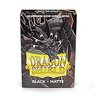 Arcane Tinman Dragon Shield Japanese Size Sleeves – Matte Black 60CT - Card Sleeves Smooth & Tough - Compatible with Pokemon, Yugioh, & More – TCG, OCG,ART11102
