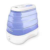 Crane Collapsible Cool Mist Humidifier for Bedroom and Office, 1 Gallon Portable Humidifier for Travel and Easy Storage, Blue and White