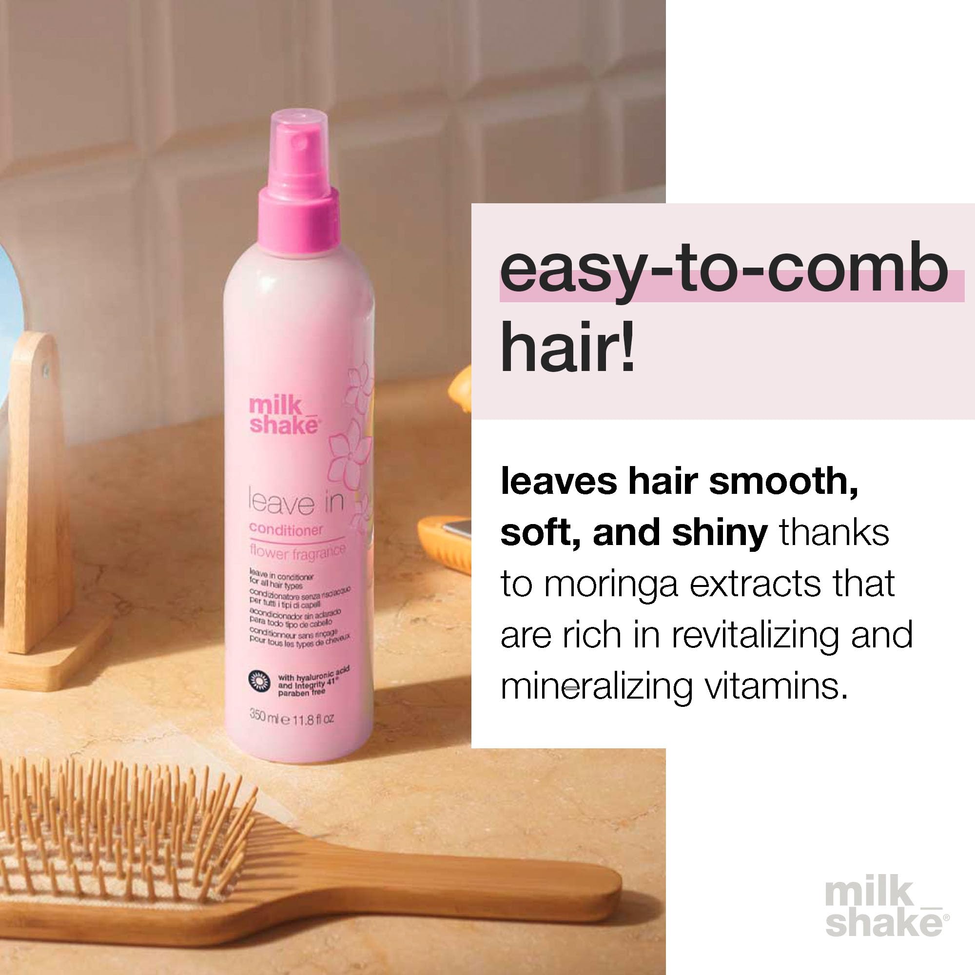 milk_shake Leave-In Conditioner Detangler Spray for Natural Hair - Leave In Conditioner for Curly Hair or Straight Hair - Protects and Hydrates Color Treated and Dry Hair - Flower Fragrance 11.8 Fl Oz