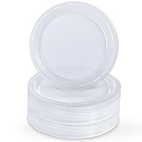 Clear Solid Color Premium Heavy Weight Plastic Dinner Plate (9