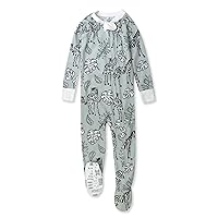 HonestBaby Non-Slip Footed Pajamas One-Piece Sleeper Jumpsuit Zip-Front Pjs 100% Organic Cotton for Baby Girls