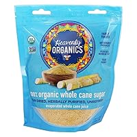 Heavenly Organics 100% Organic Whole Cane Sugar 1.25 lb (4 Pack); Evaporated Sugarcane Juice; Herbally Purified & Sun Dried, Non-GMO, Fairly Traded, Dairy Free, Nut Free, Gluten Free, Unrefined