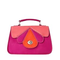 Joe Browns Women's Scalloped Microsuede Top Handle Bag Handbag, Pink/Multi