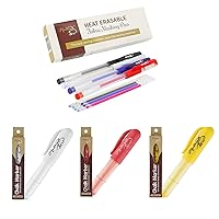 Madam Sew Heat Erasable Fabric Marking Pens, Chalk Marker Three Pack for Sewing (White, Red, Yellow