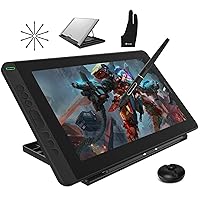 HUION Kamvas 13 Graphics Drawing Tablet with Screen Full Laminated Battery-free Pen 8192 Level Pressure Tilt 8 Hot Keys with Adjustable Stand, 13.3inch Pen Display for Android/Mac/Linux/Windows, Black