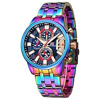 Mini Focus Edelstahl Uhren für Herren Mode Sport Chronograph Armbanduhr Herren Luxus Leuchtendes Quarz Armbanduhr