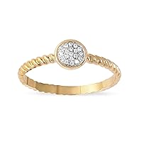 Sterling Silver 1/20 CT. TDW Diamond Round Shape Cluster Promise Ring Love Gift for Women (I-J, I2)