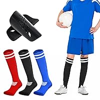 Shin Guards Soccer Youth, Soccer Socks Kids Boys Girls Football Calf Shin Pads, Knee High Sport Long Sock, Ages for 3-20+ Years Old