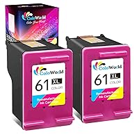 ColoWorld Remanufactured Ink Cartridges Replacement for HP 61XL 61 XL for Envy 4500 4502 5534 5535 DeskJet 2512 3510 2542 2540 2544 3000 3050a 3052a 1055 2548 OfficeJet 4630 4632 Printer (2 Color)