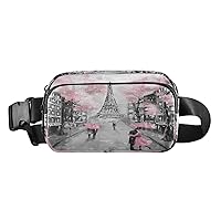 Paris Eiffel Tower Fanny Pack for Women small Waist bag with Adjustable Strap Belt Bag Waterproof Mini Crossbody Bags for Running Workout Traveling Hiking