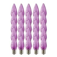 Lighting LED C9 Light Bulbs, E17 Sockets, Purple, Commercial Grade Replacement Lamps, Christmas or Year Round, 25 Pack