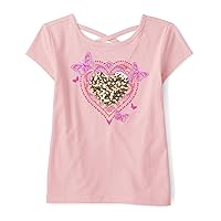 The Children's Place Girls' Short Sleeve Crossback Graphic T-Shirt