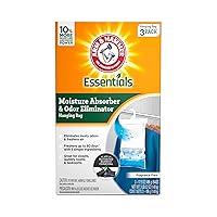 Arm & Hammer Essentials Hanging Moisture Absorber and Odor Eliminator, 17.5 oz., 3 Pack, Fragrance Free, Moisture Absorbers for Closets, Laundry Rooms and Bedrooms, Long-Lasting Freshness