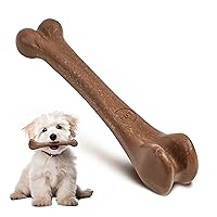 Bam-Bones Bone - Made with Strong Bamboo Fiber, Durable Long Lasting Dog Chew for Light to Moderate Chewers, Great Toy for Adult Dogs & Teething Puppies Under 25lbs, 5.75in, Bacon Flavor