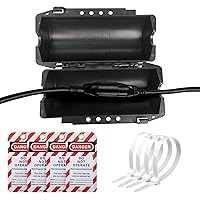 Large Outdoor Electrical Box (12.99x5.51x5.51in）IP54 Weatherproof Black Extension Cord Cover, Protect Outlet, Plug, Socket, Timer, Power Strip Protector Christmas,Holiday Light Decoration