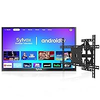 SYLVOX 55” Outdoor Smart TV with TV Mount, Outdoor TV 4K UHD, Voice Remote Control, Google Play, Support Download APPs, Chromecast Built-in (Deck Pro Series)