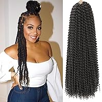 Passion Twist Hair 18 Inch 8 Packs Water Wave Crochet Hair Curly Braiding Hair For Butterfly Locs Long Bohe Crochet Braids (18 Inch (Pack of 8), 2#)