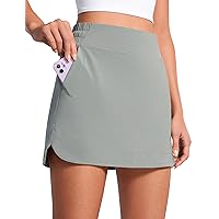 CRZ YOGA High Waisted Golf Skirts for Women A Line Tennis Athletic Casual Skort Skirt with Shorts Pockets