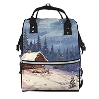 Diaper Bag Backpack Cabin in the woods Maternity Baby Nappy Bag Casual Travel Backpack Hiking Outdoor Pack
