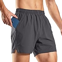 Haimont 5 Inch Mens Dry Fit Running Athletic Shorts with Pockets, Water Resistant Lightweight Quick Dry Gym Workout Shorts