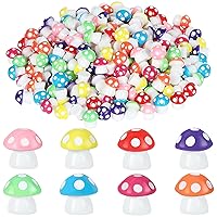 200 Pieces Tiny Mushrooms Garden Decor | Fairy Garden Mushrooms Ornaments | Miniature Home Décor | DIY Bonsai Craft (Multi-Color)