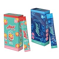 Alani Nu Juicy Peach and Breezeberry Energy Sticks Bundle | Energy Drink Powder | 200mg Caffeine | Pre Workout Performance with Antioxidants | On-The-Go Drink Mix | Biotin | 20 Total Packs