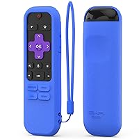Silicone Remoter Cover for Roku Streaming Stick (2017)/(2018),RCAL2,3800,3400R Remote Shockproof Protective Case for Roku Streaming Stick+3810RW/3810EU Voice Remote Anti-Lost with Remote Loop