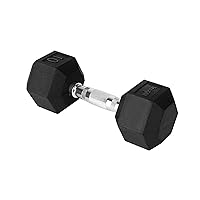 Yes4All Chrome Grip Encased Hex Dumbbells – Hand Weights With Anti-Slip 10-30 LBS Single