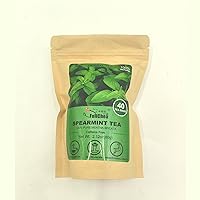 FullChea - Spearmint Tea Bags, 40 Teabags, 1.5g/bag - Premium Spearmint Leaves - Non-GMO - Caffeine-free - High in Antioxidant & Support Healthy Digestion