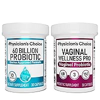 Physician's CHOICE Vaginal Probiotic + 60 Billion probiotic 30ct Bundle