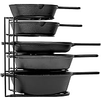 Cuisinel Heavy Duty Pan Organizer - 5 Tier Rack - Holds 50 LB - Holds Cast Iron Skillets, Griddles and Shallow Pots - Durable Steel Construction - Space Saving Kitchen Storage - No Assembly Required